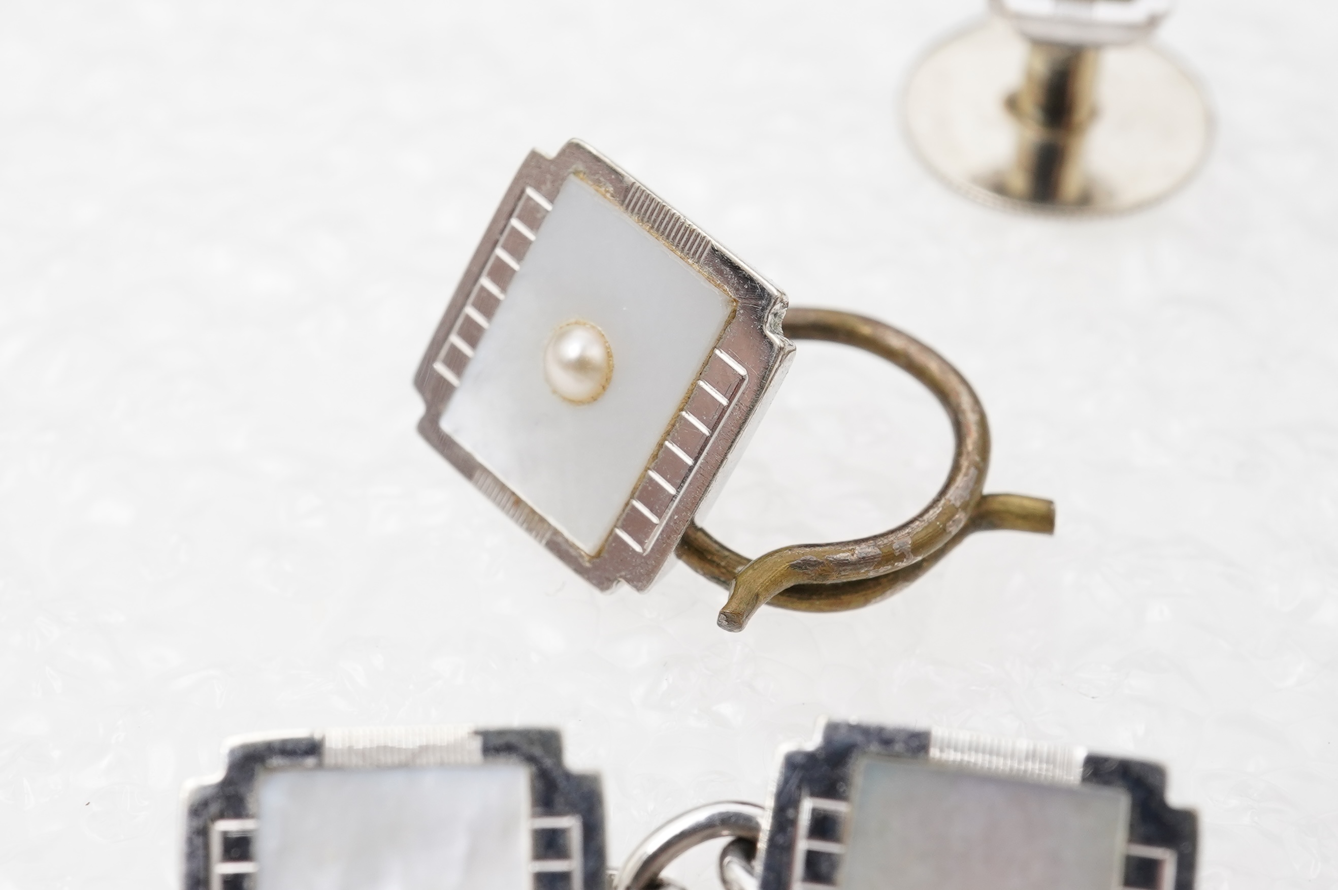 An Art Deco mother of pearl dress set, 1930s